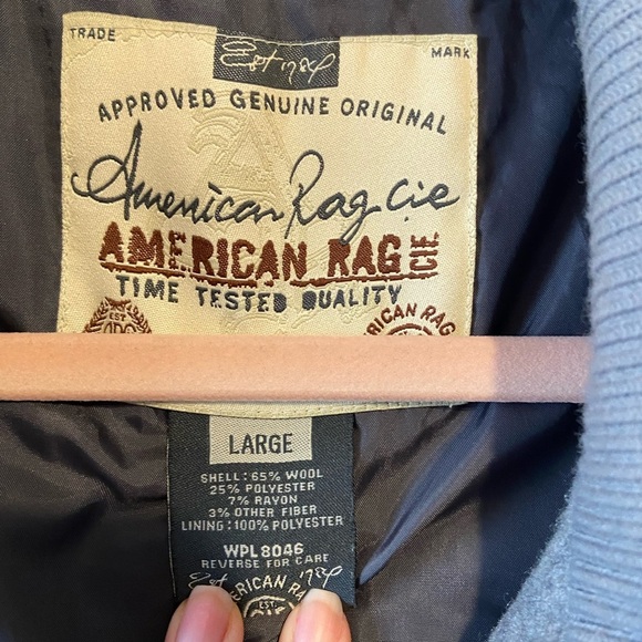 American Rag Cie Wool-Blend Gray Bomber Jacket - Size L - Picture 2 of 5